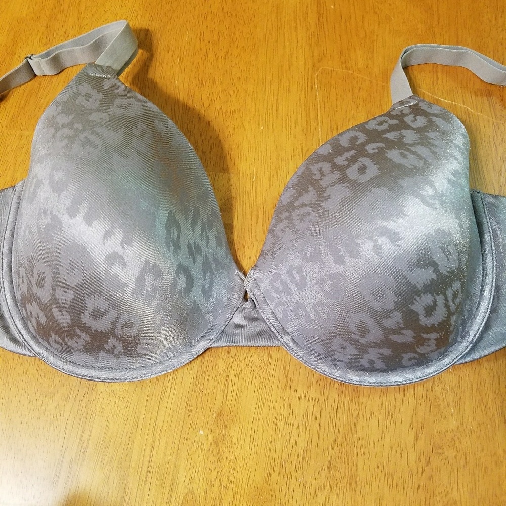 Grey leopard print bra